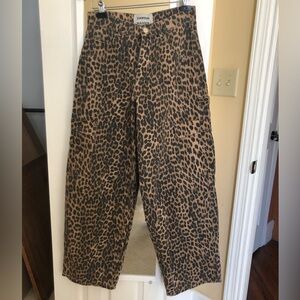 Dawson Leopard Print Wide Leg Jeans